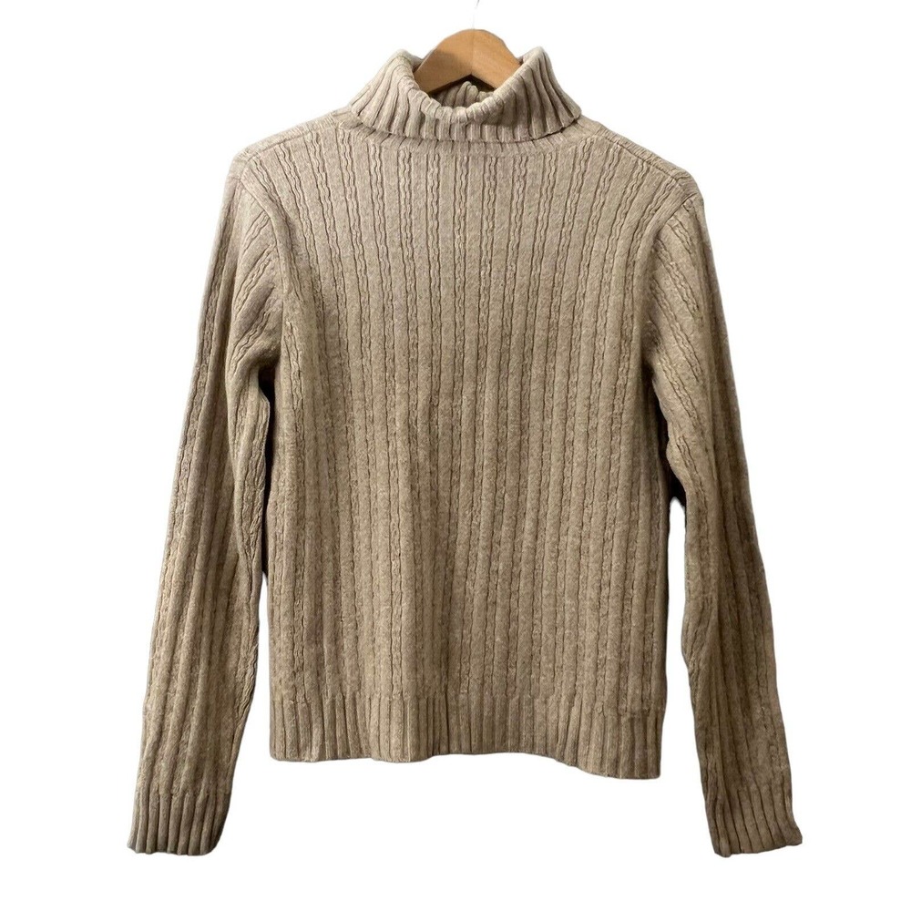 Pendleton Womens L Turtleneck Sweater Ribbed Knit Viscose Merino Wool Cashmere